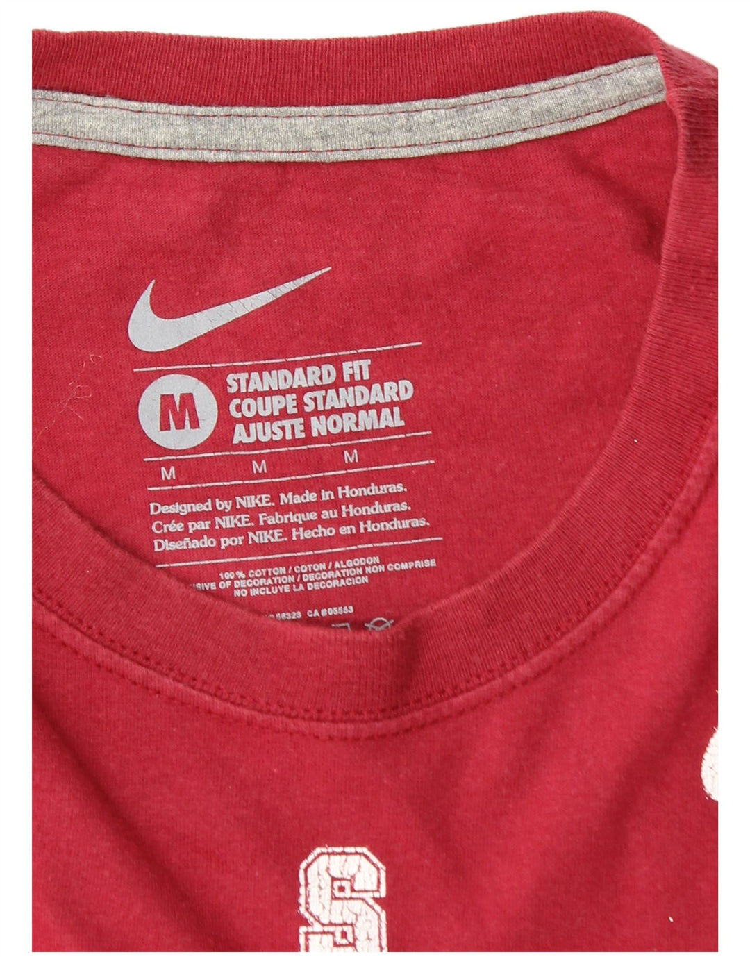 Nike Mens Stanford University Standard Fit Graphic T-Shirt Top Medium Red