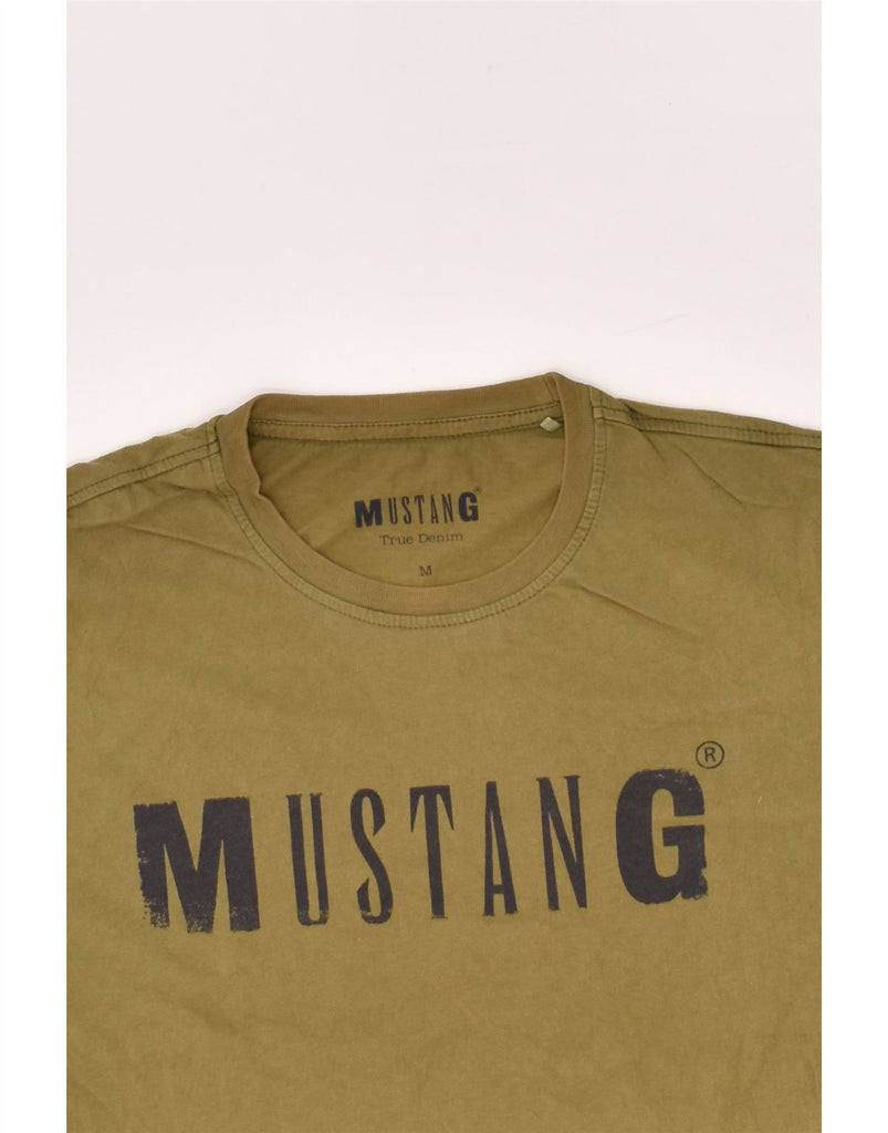 MUSTANG Mens Graphic T-Shirt Top Medium Khaki | Vintage Mustang | Thrift | Second-Hand Mustang | Used Clothing | Messina Hembry 