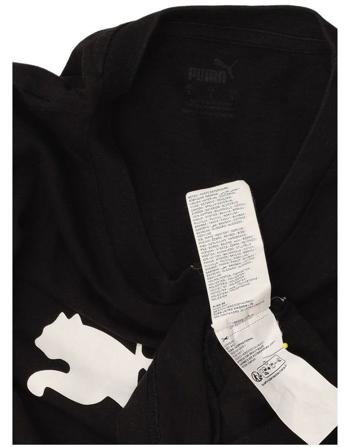 Puma Mens Graphic T-Shirt Top Large Black Cotton