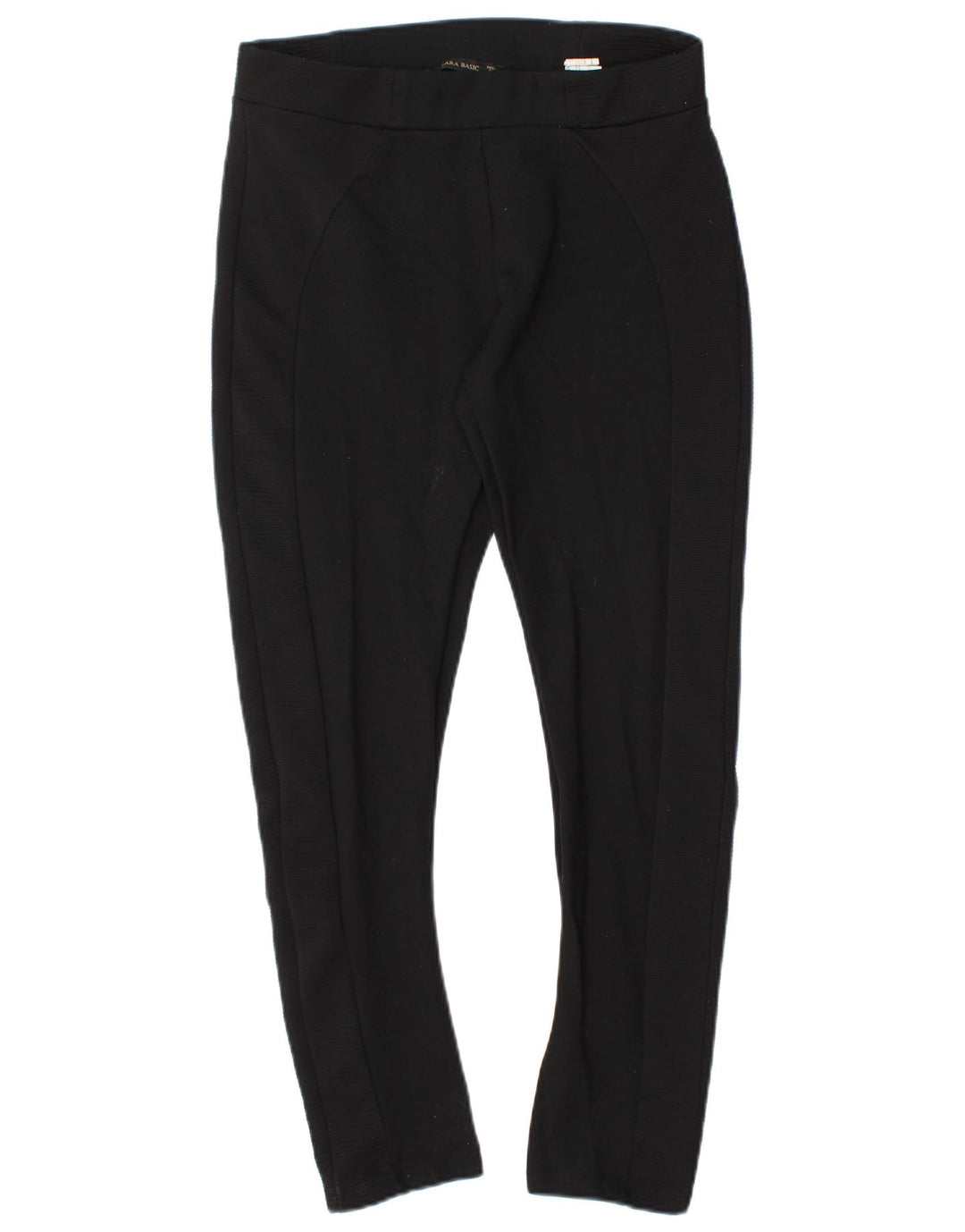 Zara Womens Leggings UK 14 Large  Black Viscose