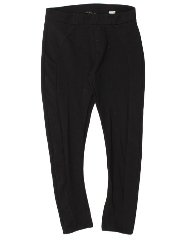 Zara Womens Leggings UK 14 Large  Black Viscose