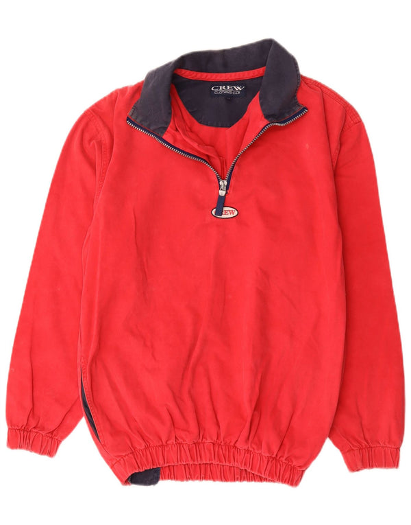 Crew Clothing Womens Zip Neck Sweatshirt Jumper UK 18 XL Red Cotton