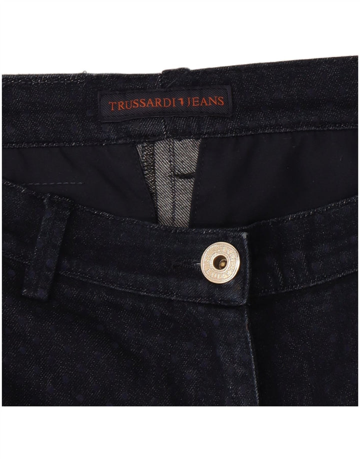 Trussardi Womens Straight Jeans W30 L27 Navy Blue Spotted