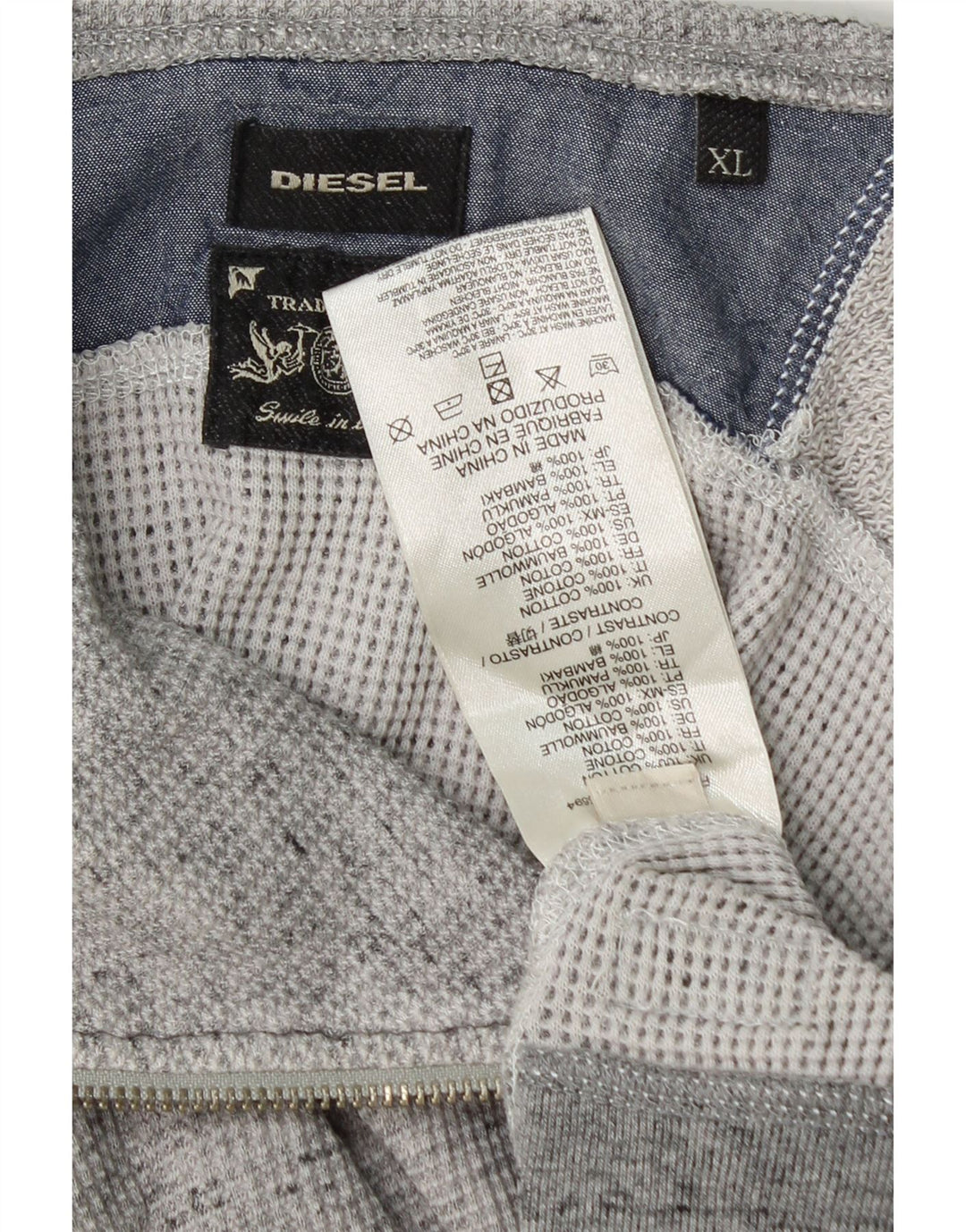 DIESEL Mens Tracksuit Top Jacket XL Grey Cotton Vintage Diesel and Second-Hand Diesel from Messina Hembry 