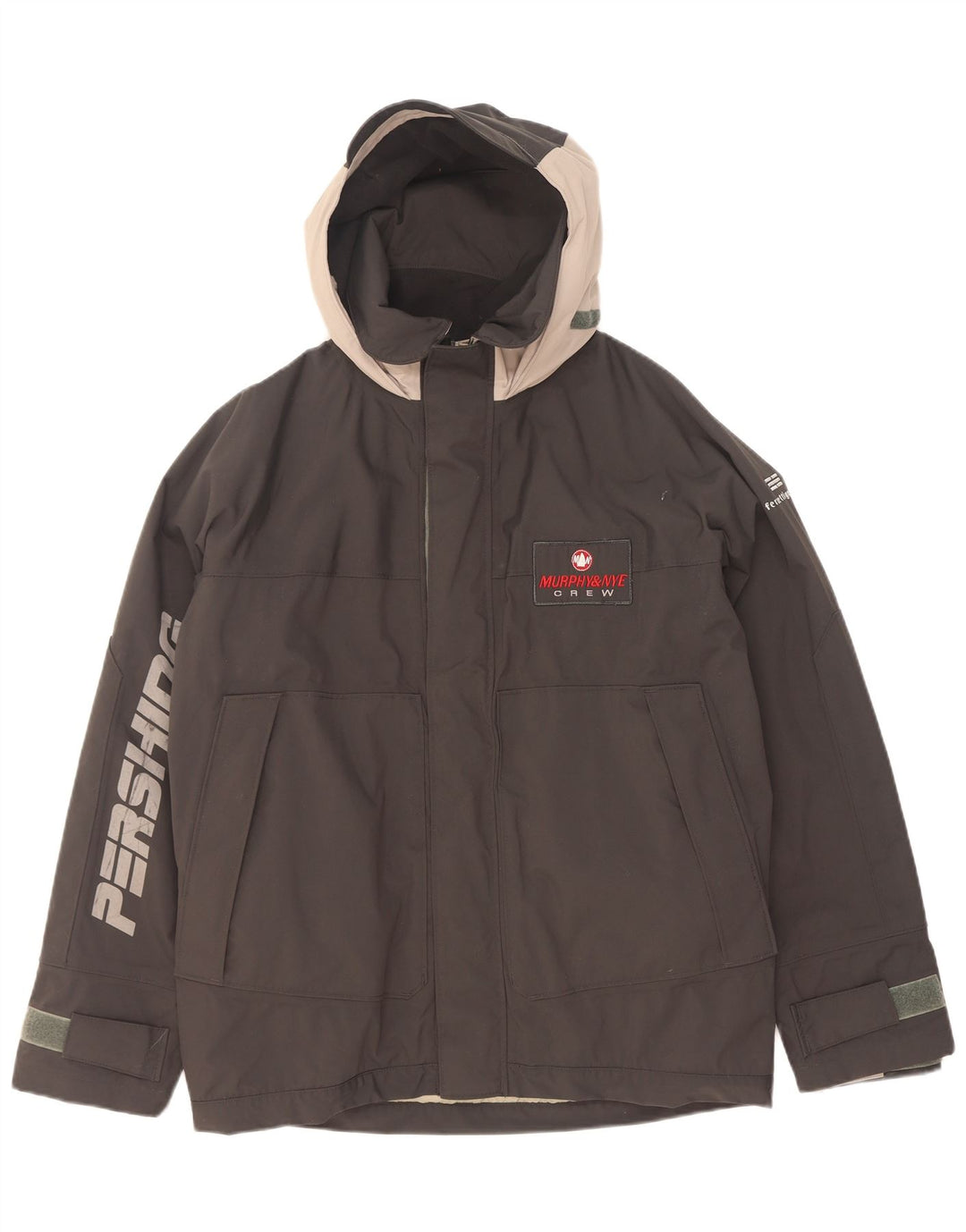 Murphy & Nye Mens Loose Fit Graphic Windbreaker Jacket UK 36 Small Black
