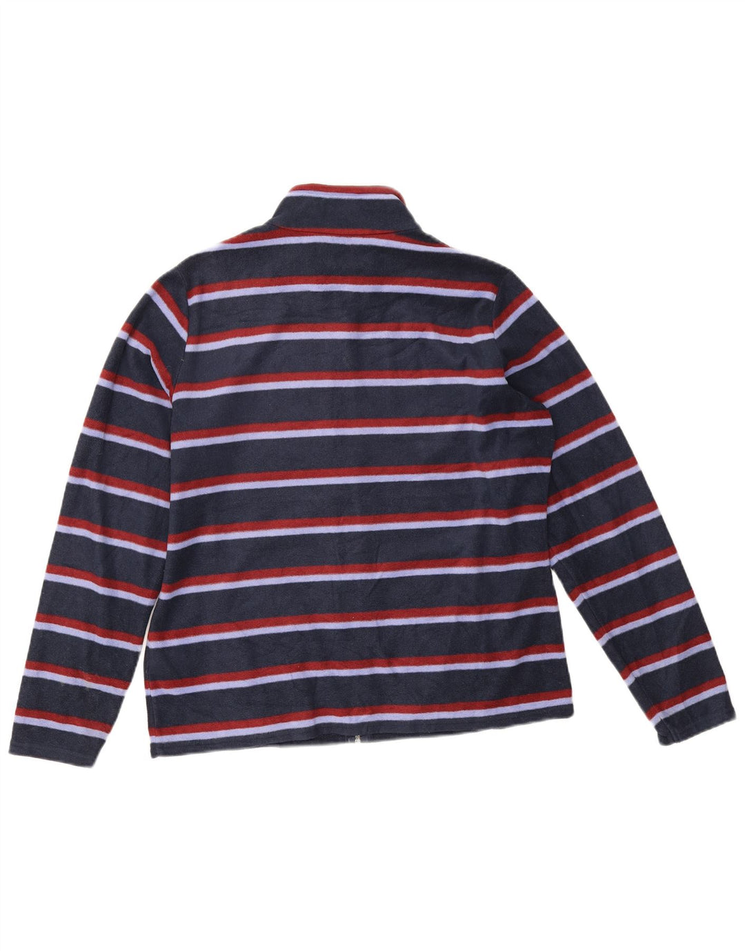 Marks & Spencer Womens Fleece Jacket UK 16 Large Navy Blue Striped
