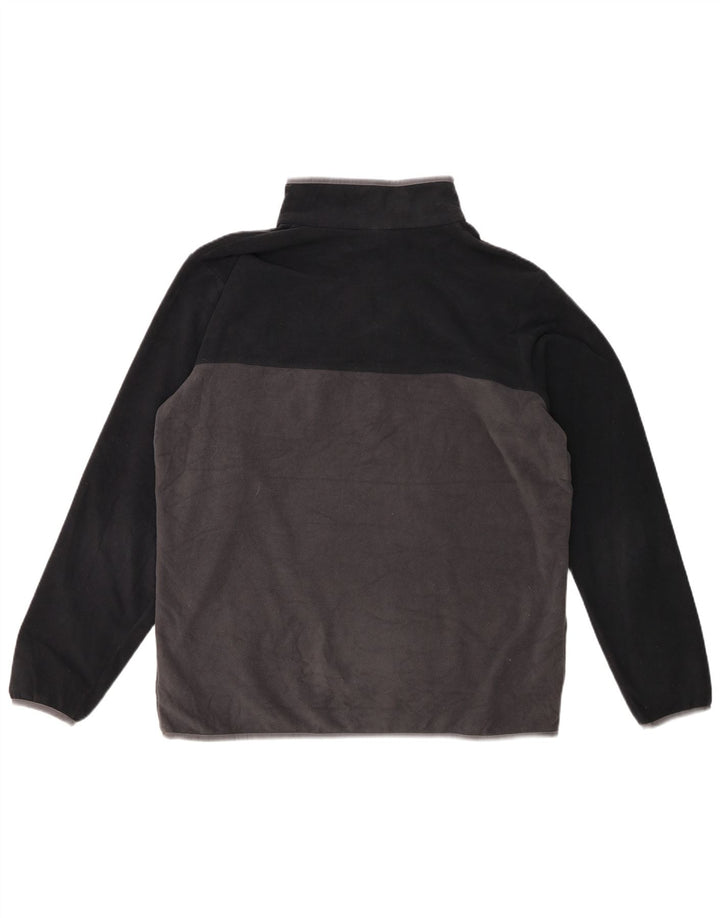Columbia Mens Button Neck Fleece Jumper Large Grey Colourblock Polyester