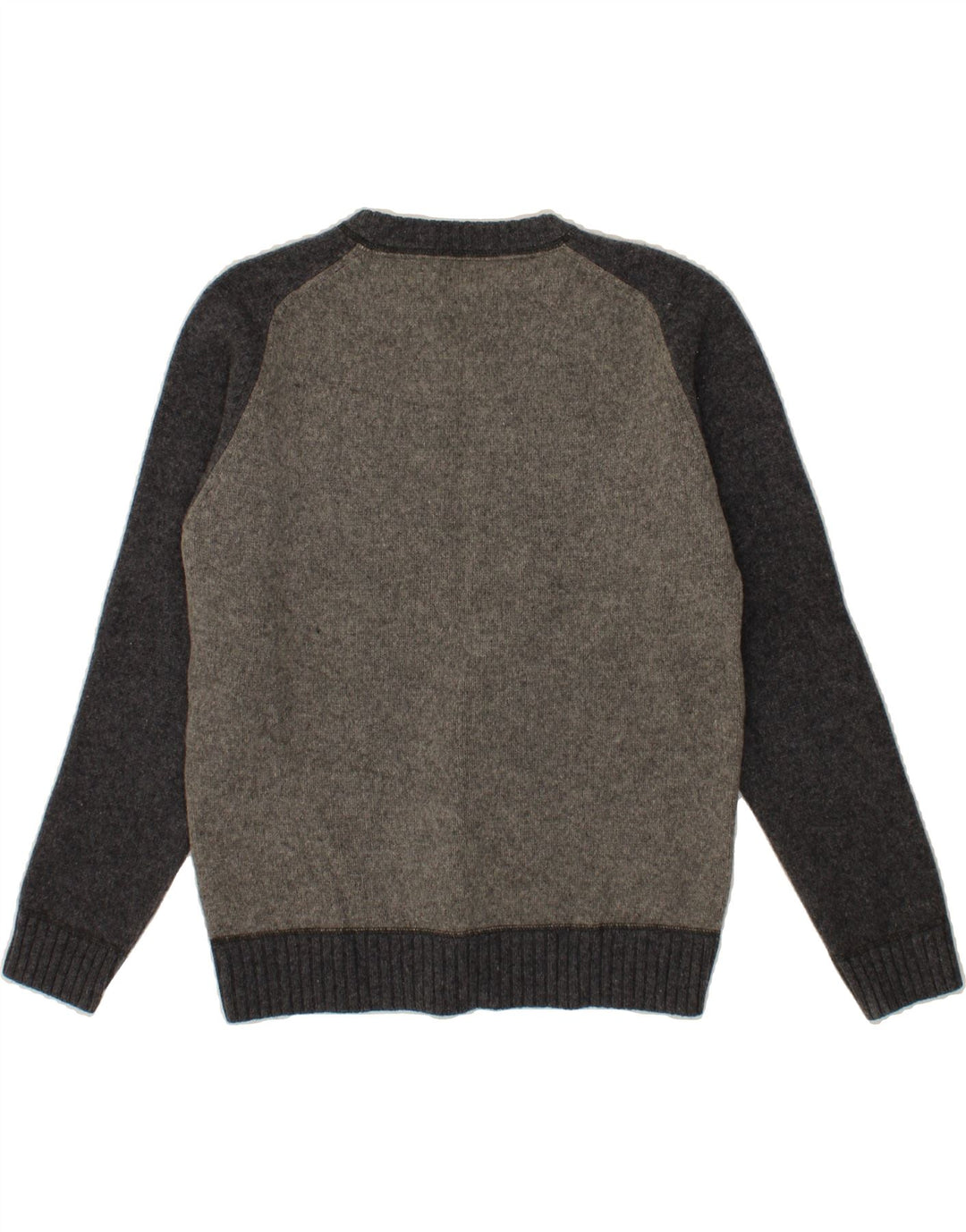 LEVI'S Mens Crew Neck Jumper Sweater Large Grey Colourblock Lambswool