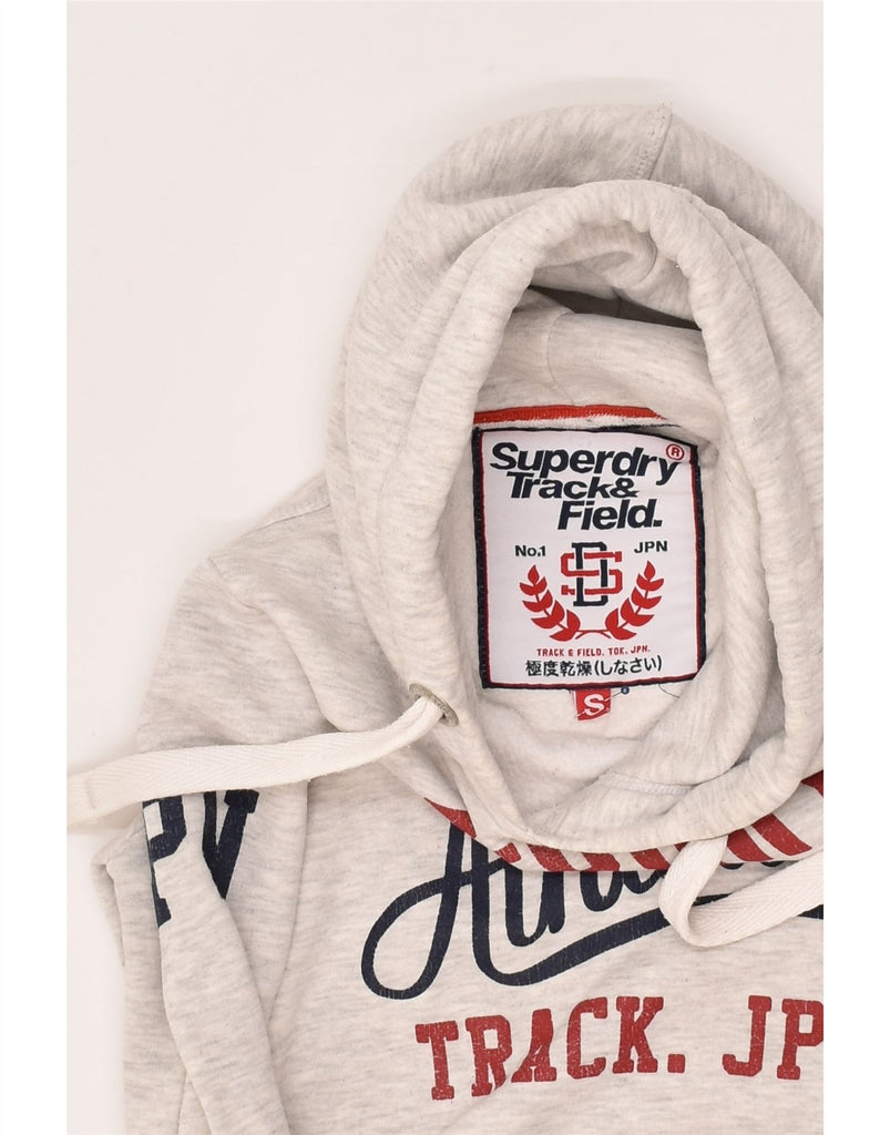 SUPERDRY Womens Graphic Hoodie Jumper UK 10 Small Grey Cotton | Vintage Superdry | Thrift | Second-Hand Superdry | Used Clothing | Messina Hembry 