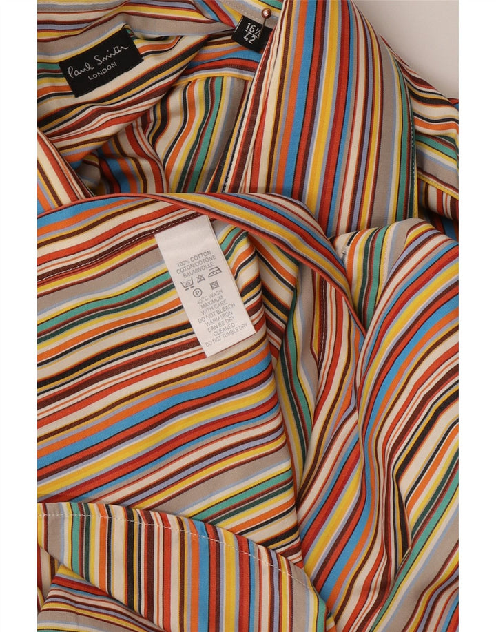 PAUL SMITH Mens Shirt Size 16 1/2 42 Large Multicoloured Striped Cotton
