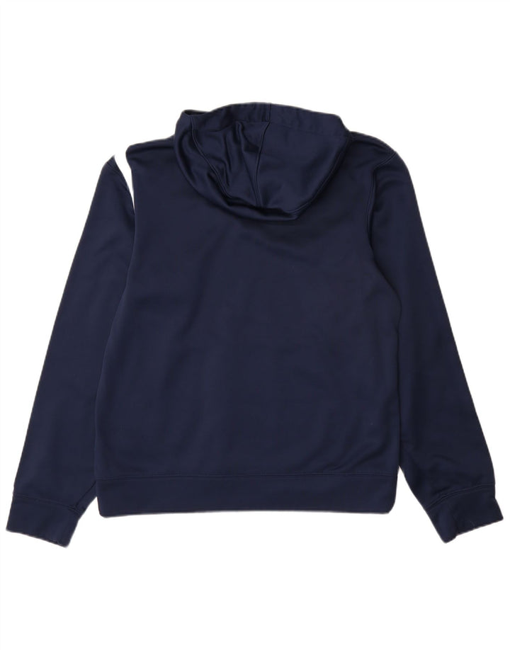 NIKE Mens Dri Fit Graphic Hoodie Jumper Small Navy Blue Polyester