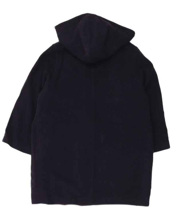 LAURA ASHLEY Womens Oversized Hooded Duffle Coat UK 14 Large Navy Blue