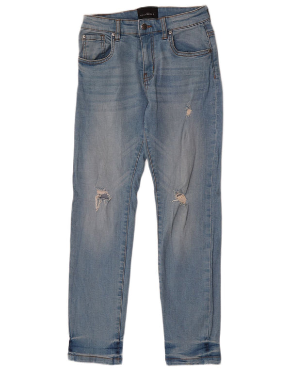 Richmond Girls Graphic Distressed Slim Jeans 9-10 Years W24 L25 Blue