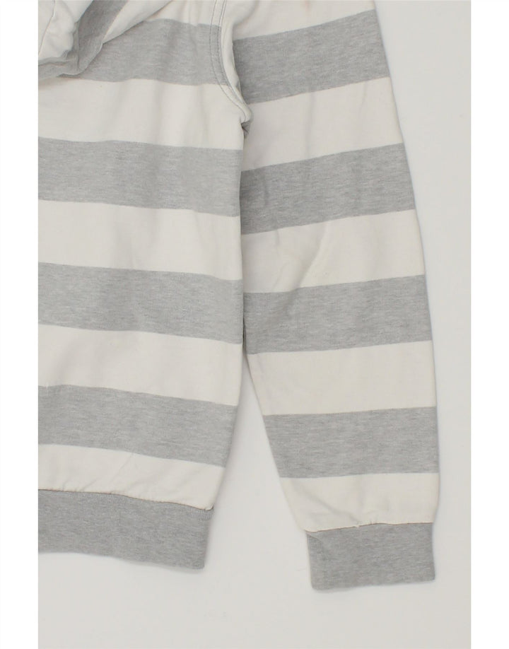 CHAMPION Boys Graphic Zip Hoodie Sweater 9-10 Years Medium Grey Striped Vintage Champion and Second-Hand Champion from Messina Hembry 