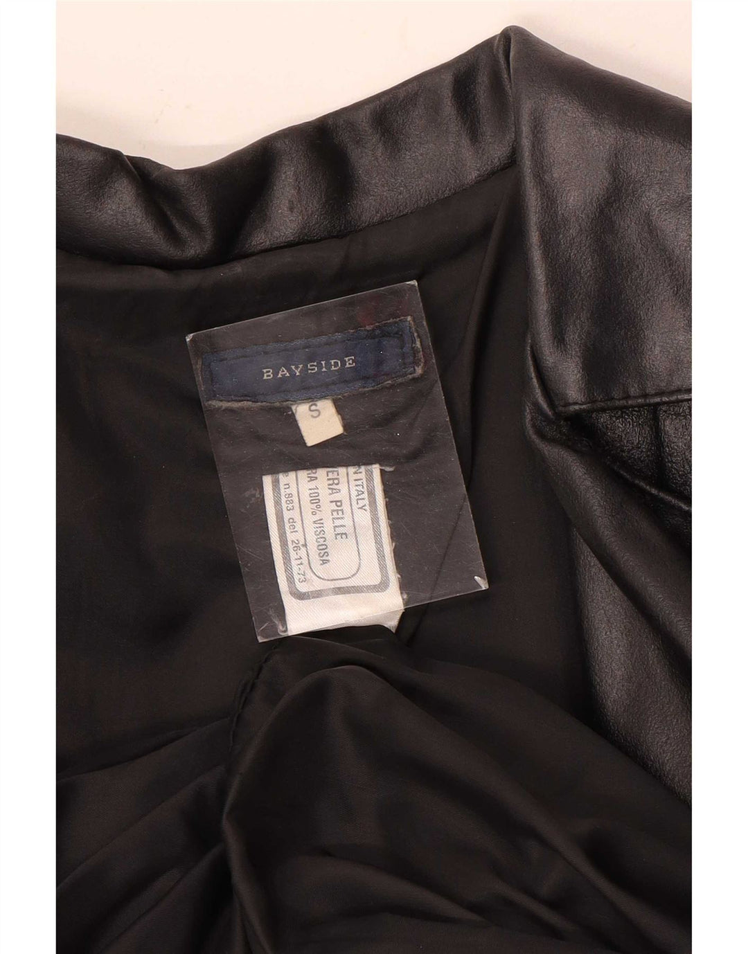 Bayside Womens Leather Jacket UK 10 Small Black Leather