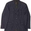Brooksfield Mens 3 Button Blazer Jacket IT 54 2XL Navy Blue Wool