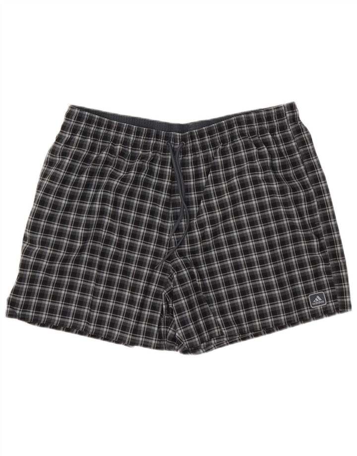Adidas Mens Swimming Shorts XL Navy Blue Check Polyester