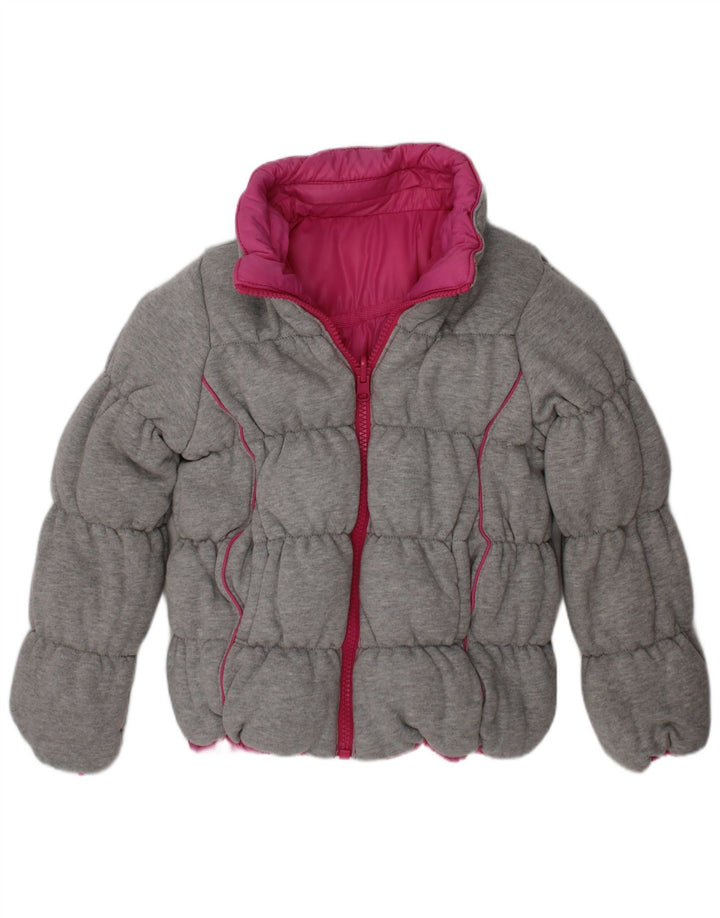 Dkny Girls Hooded Reversible Padded Jacket 4-5 Years Pink Polyester