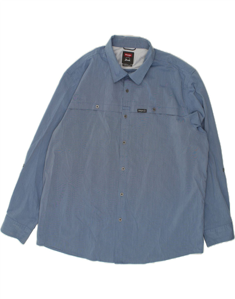 WRANGLER Mens Shirt 2XL Blue Cotton | Vintage Wrangler | Thrift | Second-Hand Wrangler | Used Clothing | Messina Hembry 