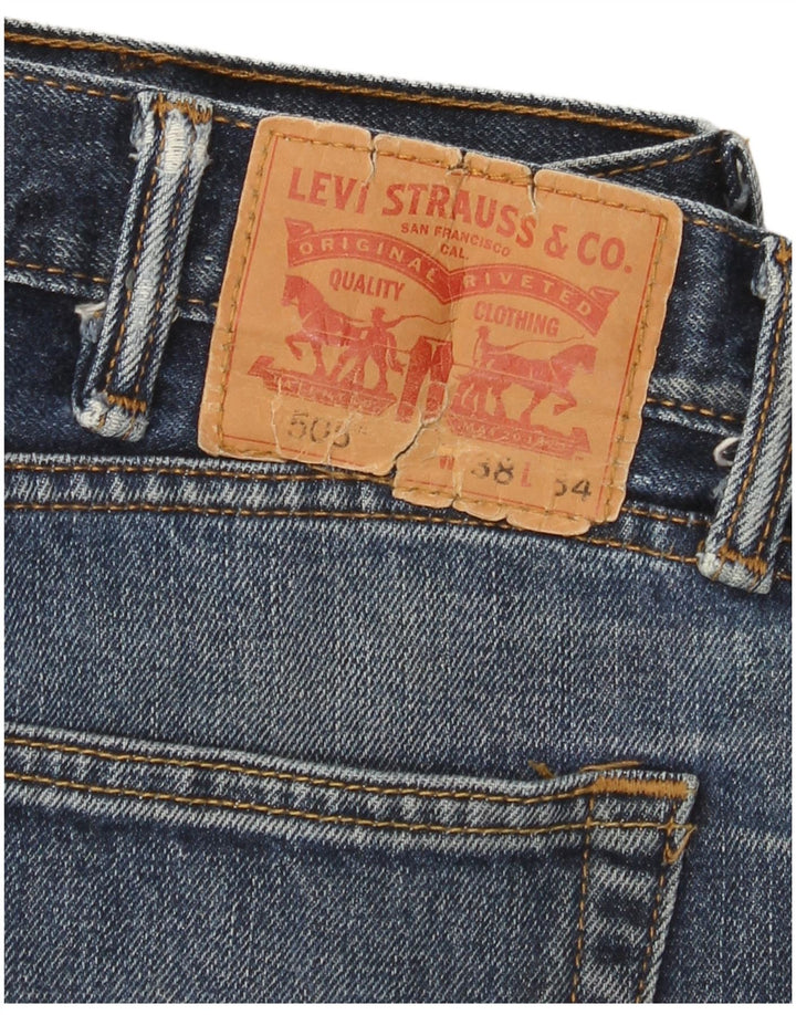 Levi's Mens 505 Straight Jeans W38 L34 Blue Cotton