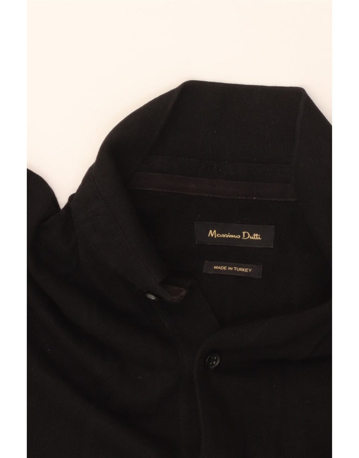 MASSIMO DUTTI Mens Polo Shirt Medium Black