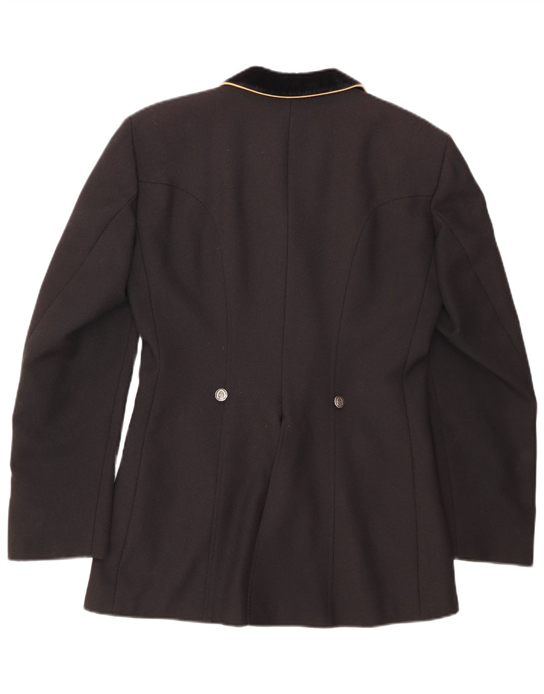 VINTAGE Womens 4 Button Blazer Jacket UK 12 Medium Black Polyester