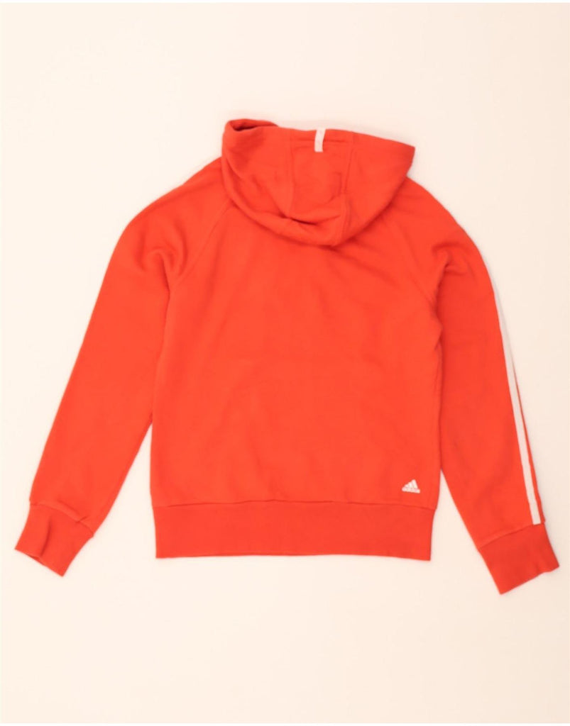 ADIDAS Womens Graphic Hoodie Jumper UK 12 Medium Orange Cotton Vintage Adidas and Second-Hand Adidas from Messina Hembry 