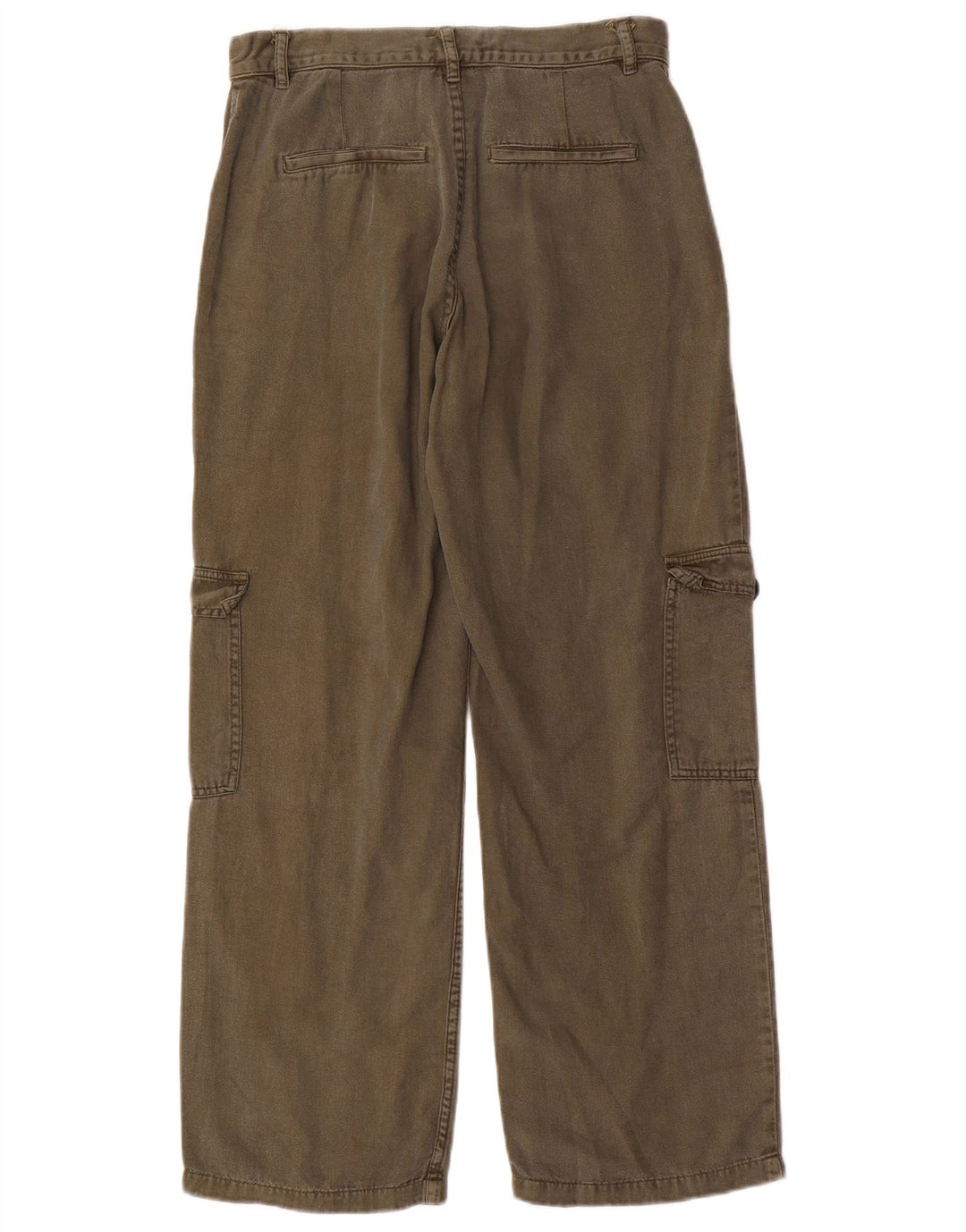 Zara Womens Straight Cargo Trousers Small W26 L27 Khaki