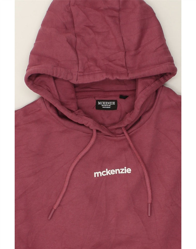 MCKENZIE Womens Oversized Graphic Hoodie Jumper UK 14 Large Burgundy | Vintage Mckenzie | Thrift | Second-Hand Mckenzie | Used Clothing | Messina Hembry 