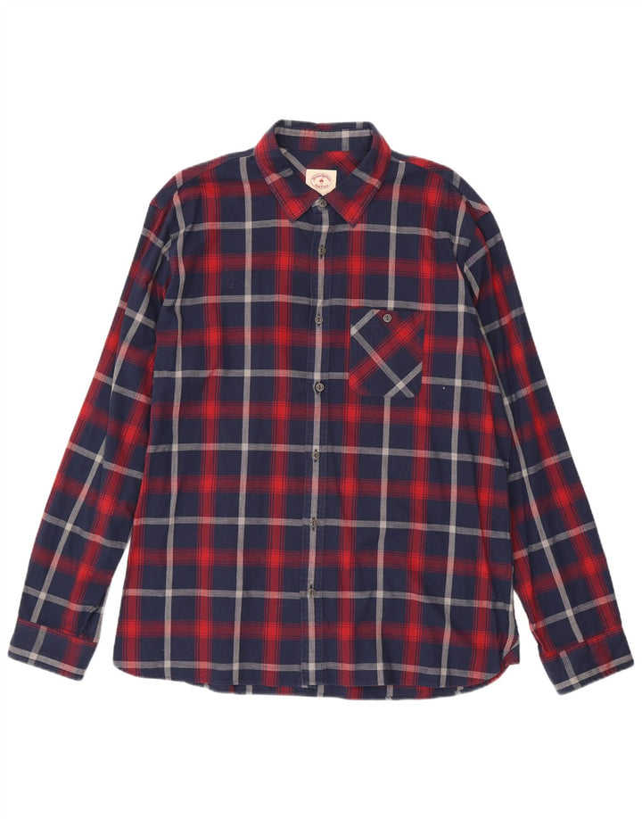 Brooks Brothers Mens Shirt 2XL Navy Blue Check Cotton