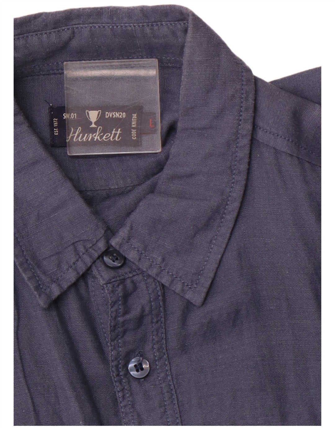 VINTAGE Mens Military Short Sleeve Shirt Large Navy Blue