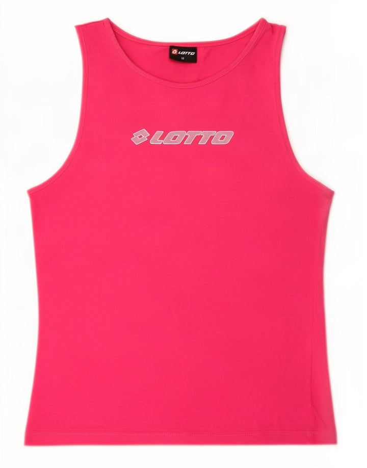 Lotto Womens Graphic Vest Top UK 12 Medium Pink Cotton
