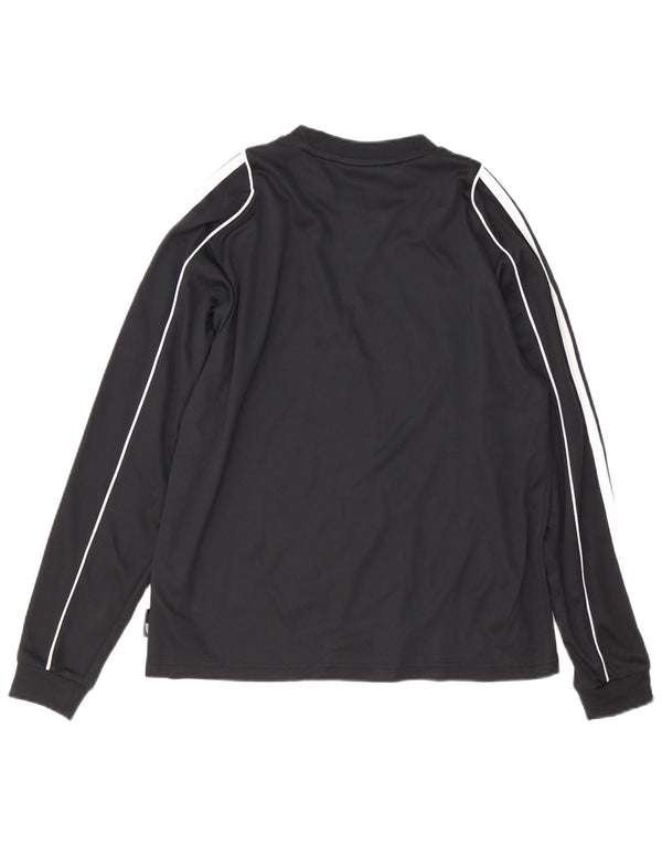 ADIDAS Boys Climalite Top Long Sleeve 13-14 Years Black Polyester