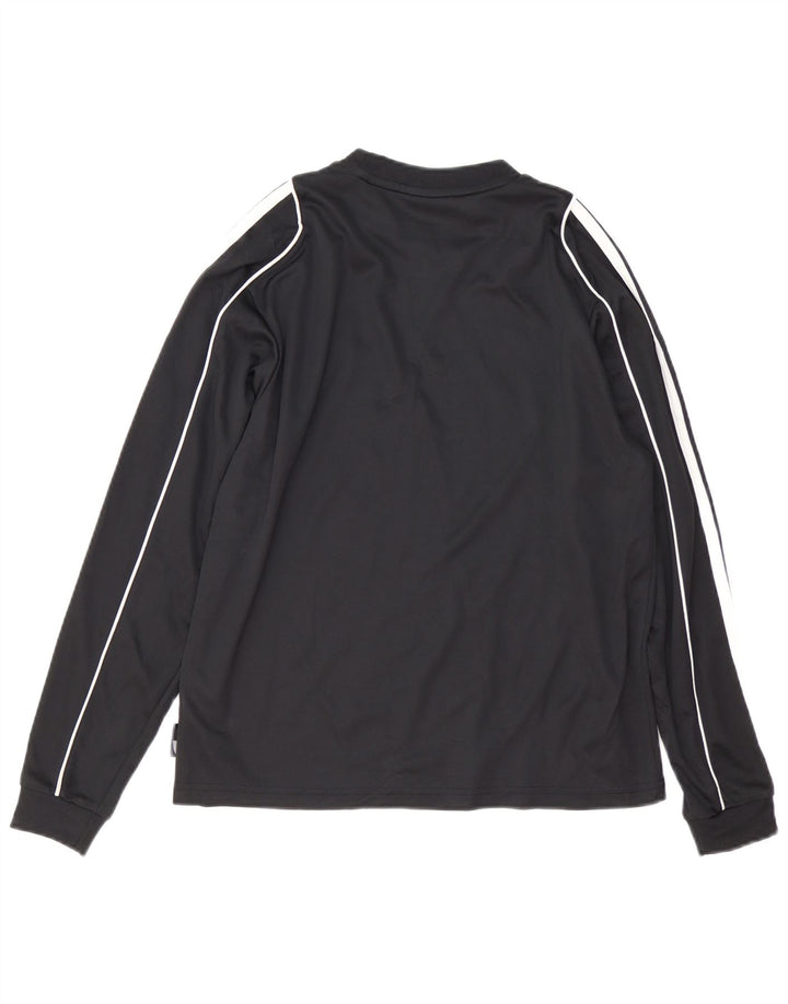 ADIDAS Boys Climalite Top Long Sleeve 13-14 Years Black Polyester