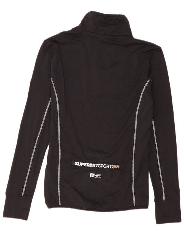 Superdry Mens Graphic Zip Neck Pullover Tracksuit Top Medium Black