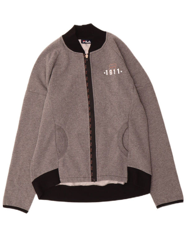 Fila Womens Regular Fit Tracksuit Top Jacket UK 18 XL Grey Colourblock