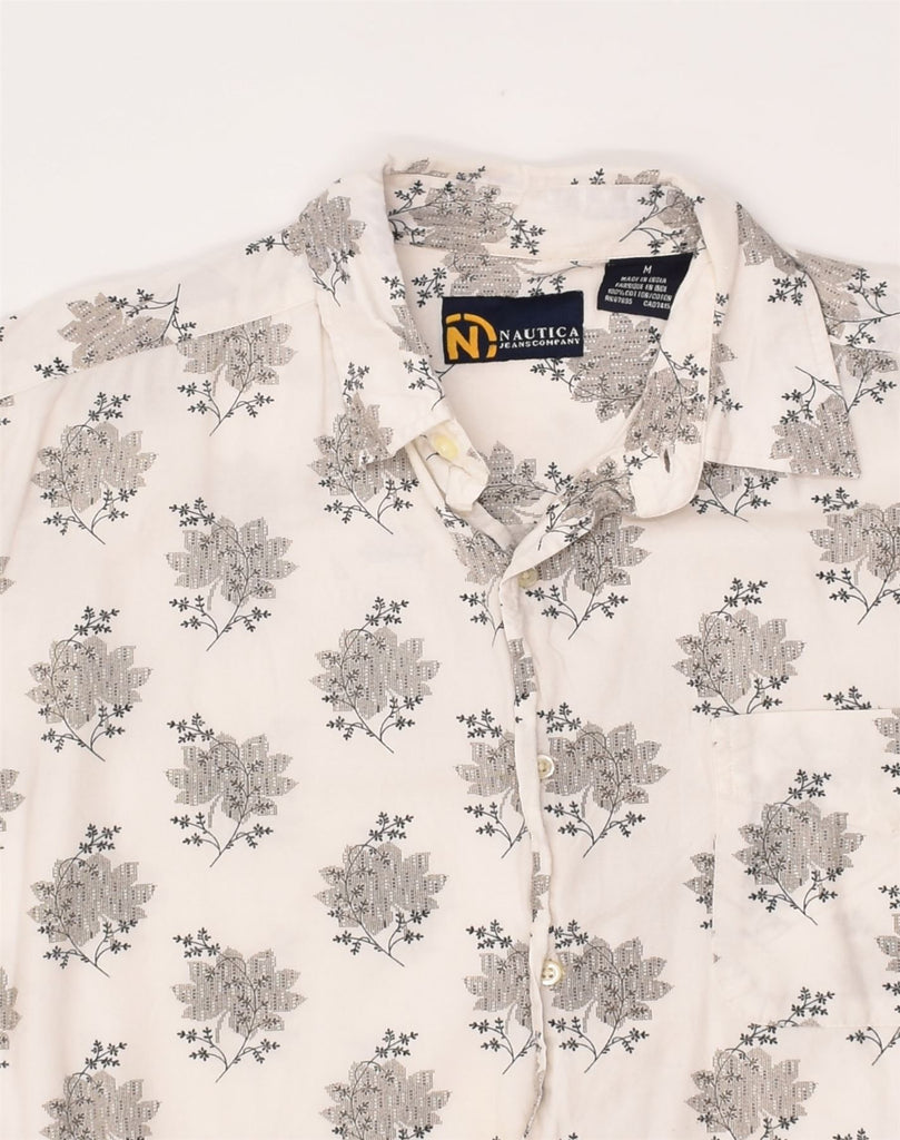 NAUTICA Mens Shirt Medium Beige Floral Cotton | Vintage Nautica | Thrift | Second-Hand Nautica | Used Clothing | Messina Hembry 