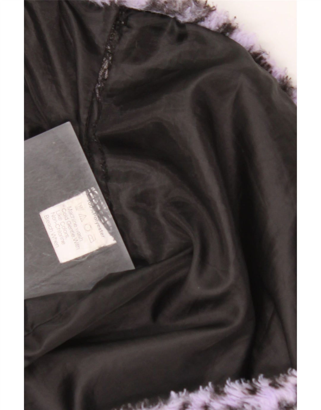 VINTAGE Womens Faux Fur Bomber Jacket UK 18 XL Purple Animal Print