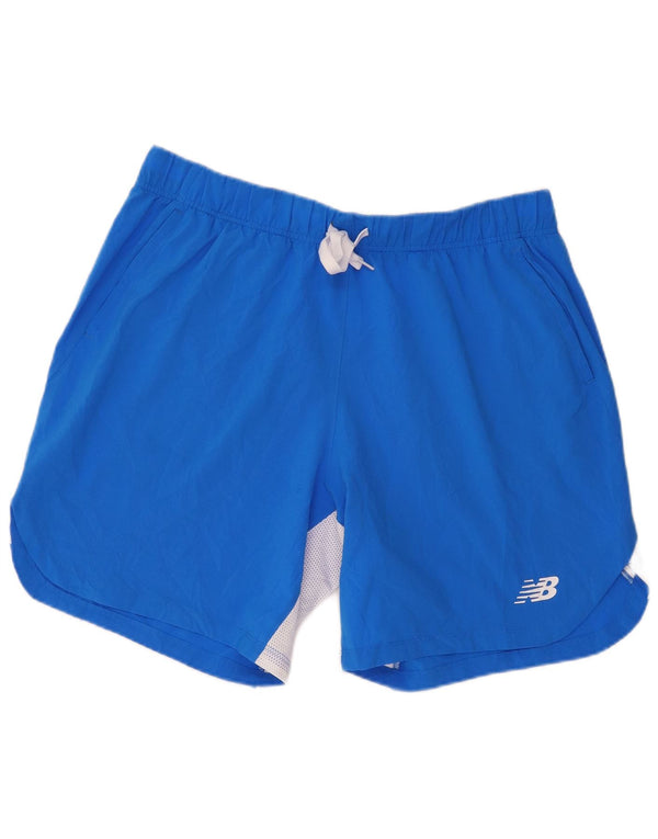 New Balance Mens Sport Shorts XL Blue Colourblock Polyester