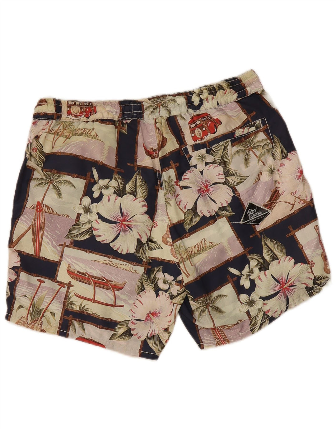 Roy Rogers Mens Hawaiian Swimming Shorts Medium Multicoloured Patchwork