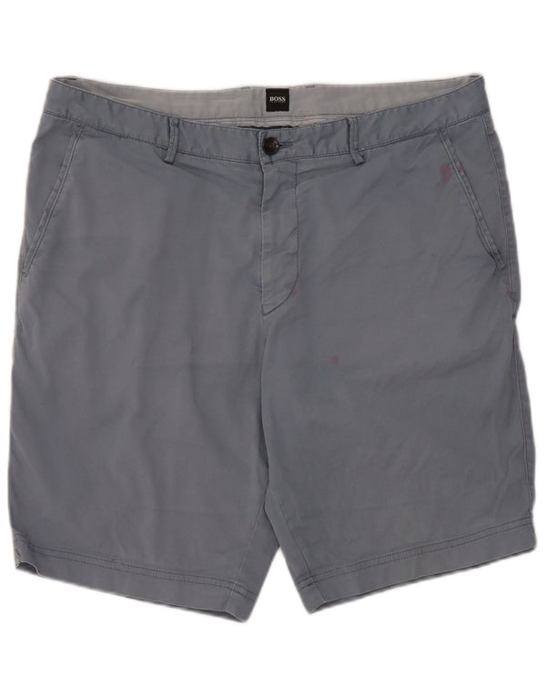 Hugo Boss Mens Chino Shorts IT 50 Large W34 Blue Cotton