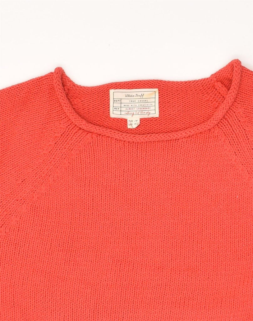 VINTAGE Womens Boat Neck Jumper Sweater UK 14 Large  Red Cotton | Vintage Vintage | Thrift | Second-Hand Vintage | Used Clothing | Messina Hembry 