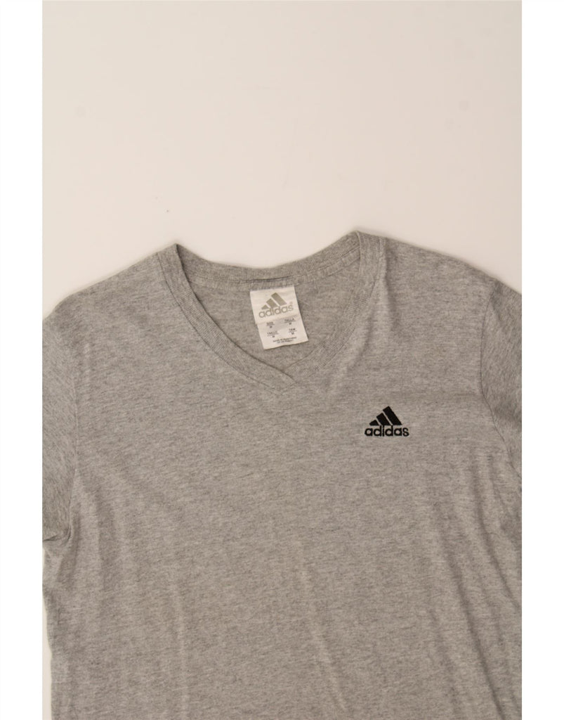 ADIDAS Womens T-Shirt Top UK 14 Medium Grey Cotton Vintage Adidas and Second-Hand Adidas from Messina Hembry 