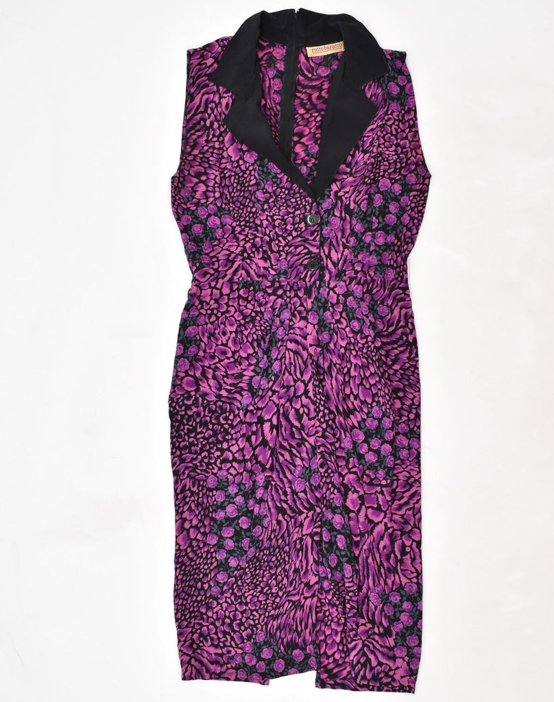 ROCCOBAROCCO Womens Sheath Dress IT 44 Medium Purple Floral Viscose | Vintage | Thrift | Second-Hand | Used Clothing | Messina Hembry 