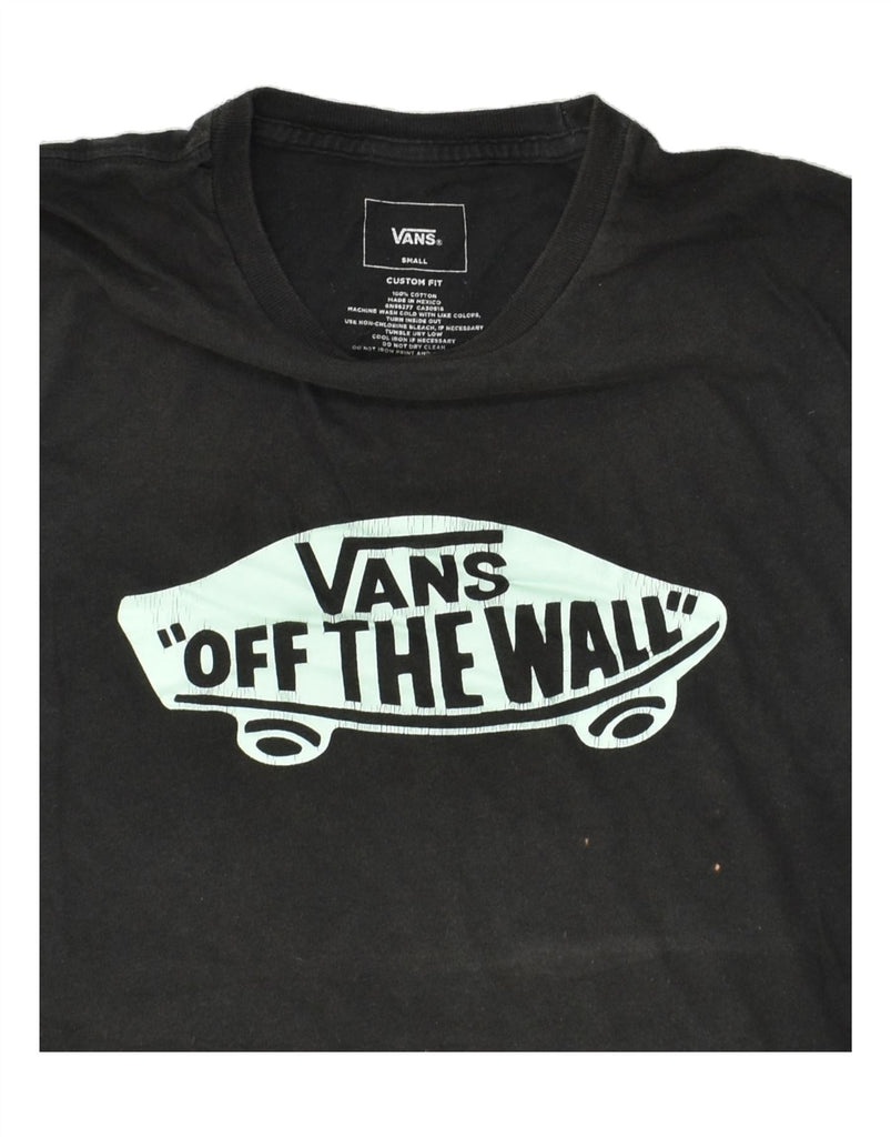 VANS Mens Custom Fit Graphic T-Shirt Top Small Black Cotton | Vintage Vans | Thrift | Second-Hand Vans | Used Clothing | Messina Hembry 