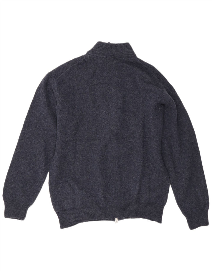 Gant Mens Cardigan Sweater XL Navy Blue Lambswool