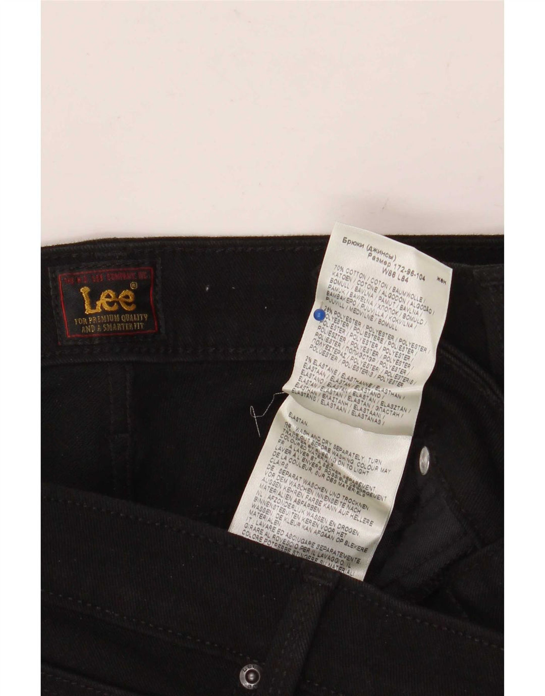 Lee Womens Marion Straight Jeans W34 L33 Black Cotton