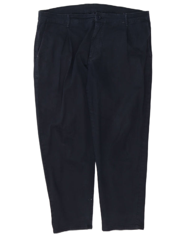 Zara Mens Pegged Chino Trousers EU 44 Large W34 L28 Navy Blue