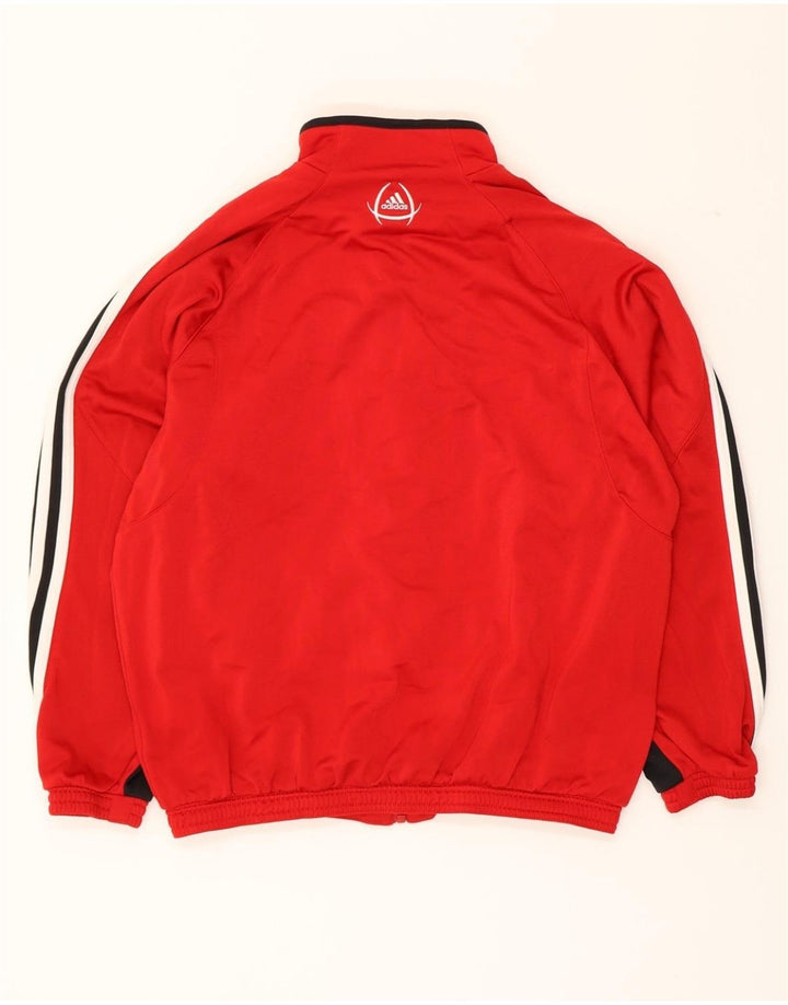 ADIDAS Boys Oversized Tracksuit Top Jacket 13-14 Years Red Colourblock Vintage Adidas and Second-Hand Adidas from Messina Hembry 