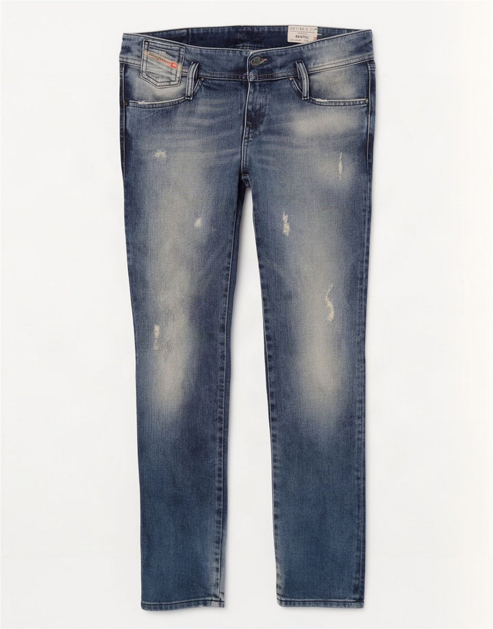 Diesel Womens Matic Distressed Slim Jeans W28 L32 Blue Cotton